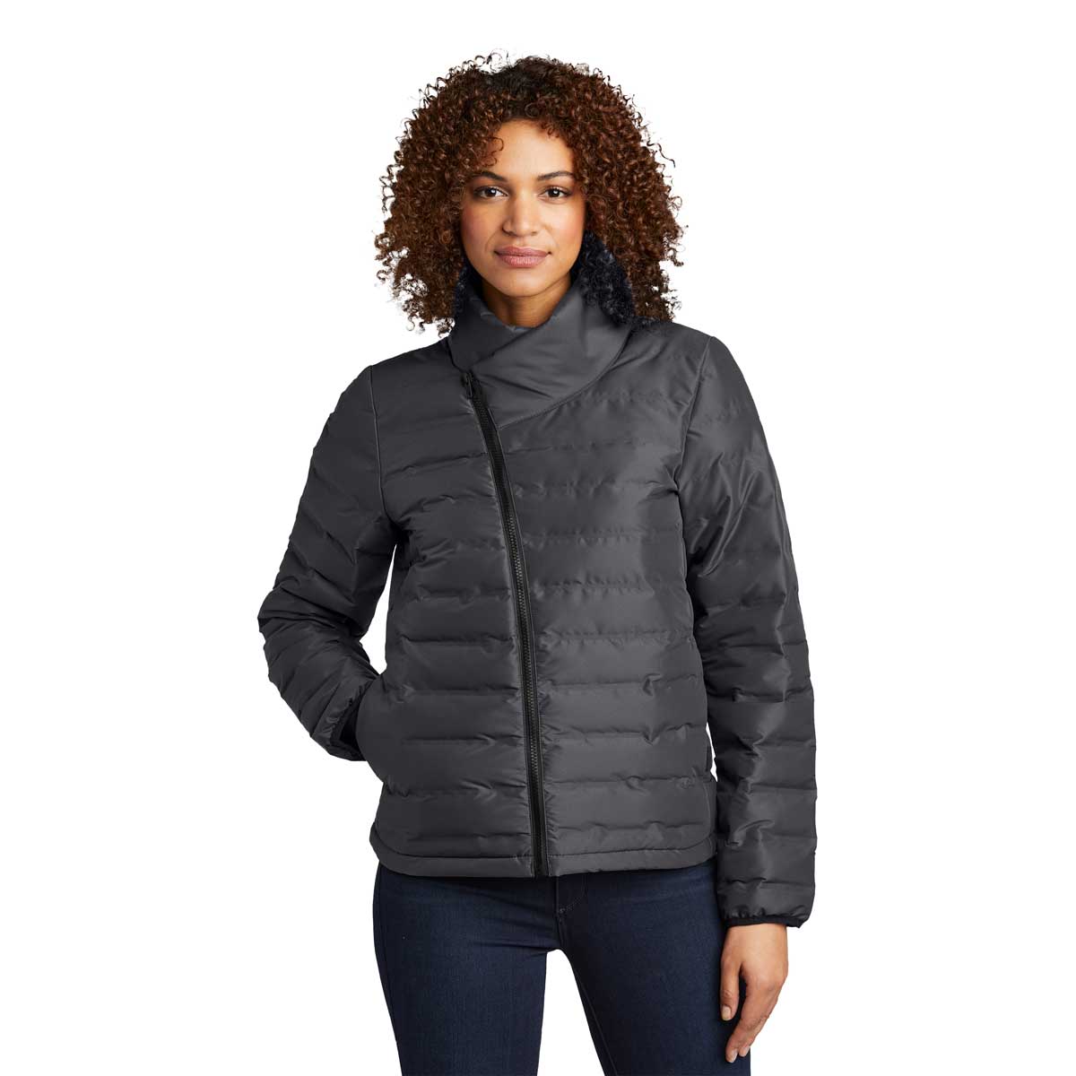 OGIO Women's Tarmac Grey Street Stylish Puffy Full-Zip Jacket