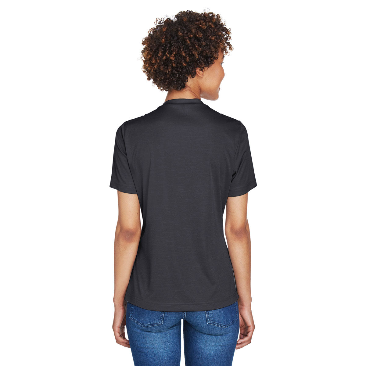 Team 365 Women's Stylish Black Heather Zone Sonic Heather Performance T-Shirt