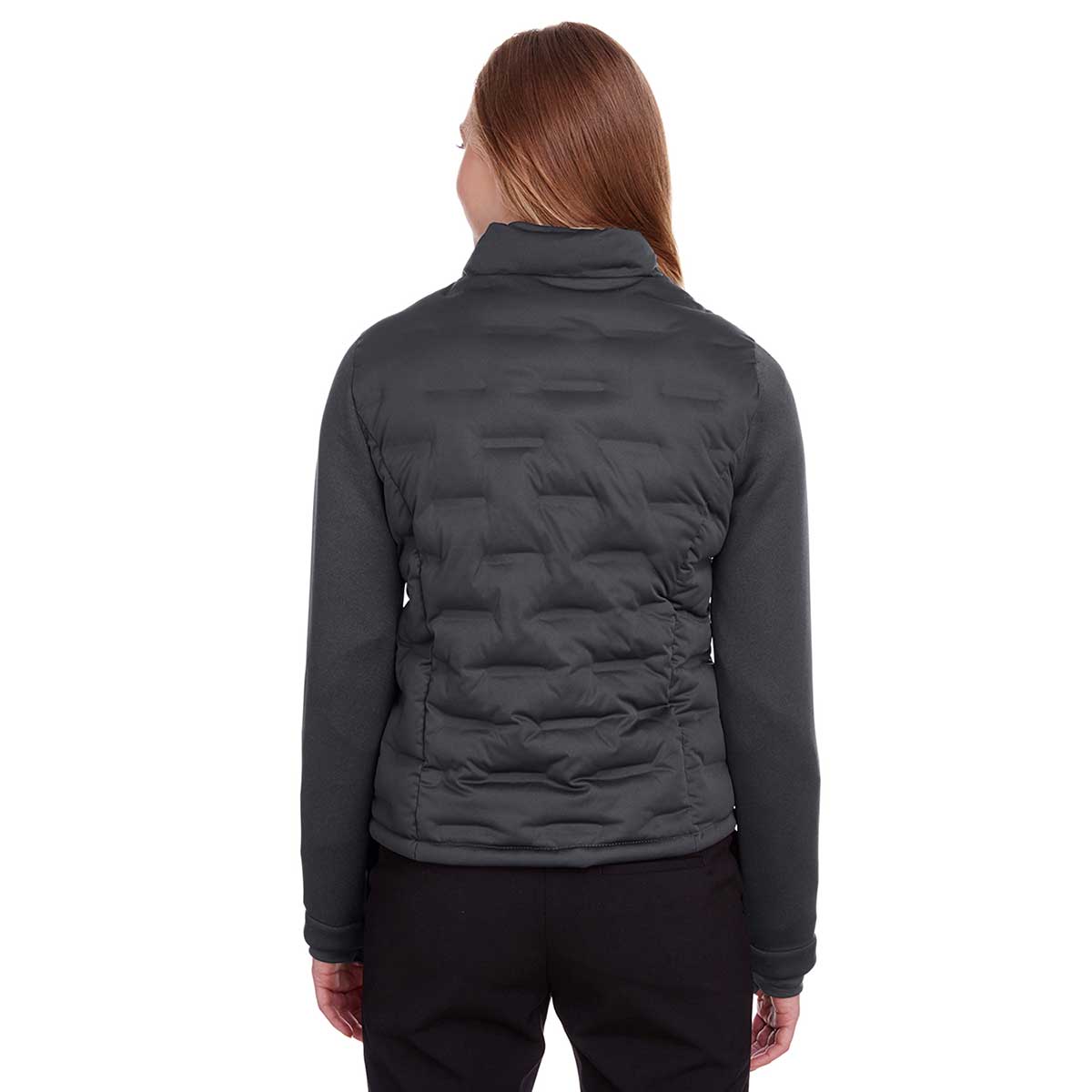 North End Women's Stylish Carbon/Black Heather/Black Pioneer Hybrid Bomber Jacket