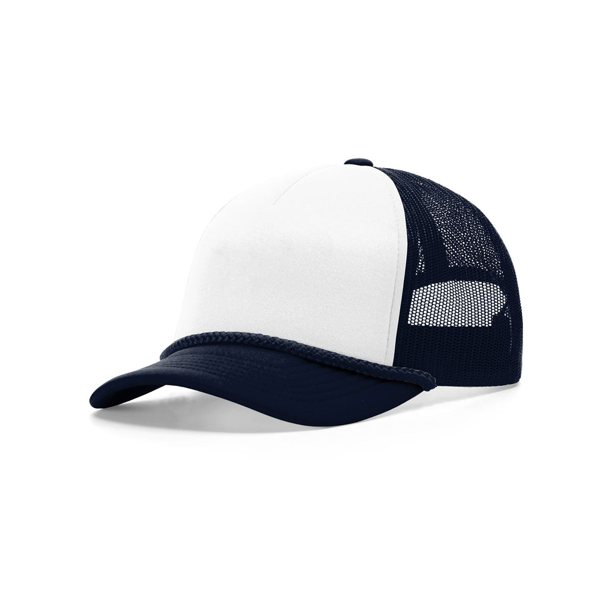 Richardson Mesh Back Alternate Low Pro Foamie Trucker Hat - White/Navy/Navy