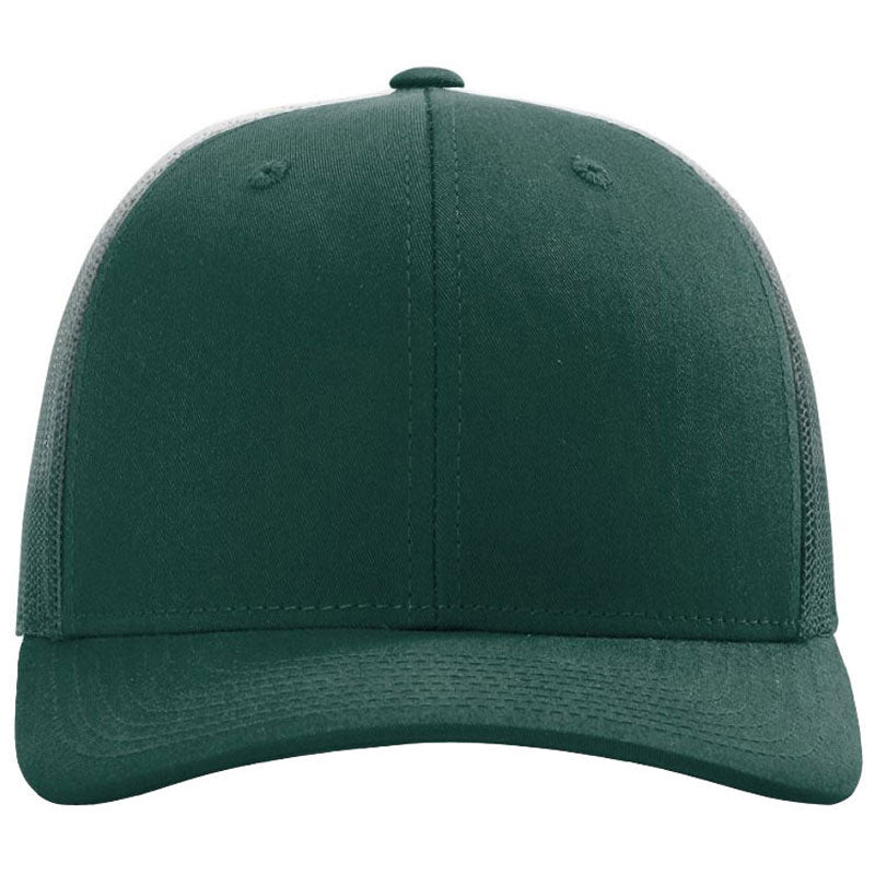 Richardson Dark Green/White Fade Printed Mesh Trucker Hat - Ideal for Outdoor Promotions