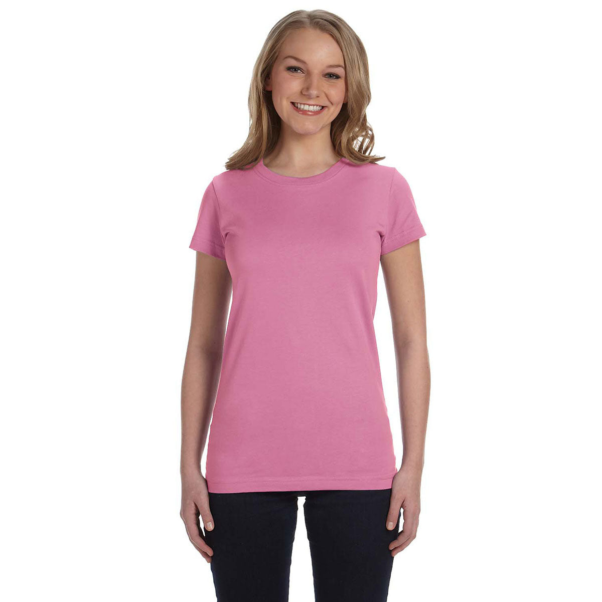 LAT Women's Pink Junior Fit Fine Jersey T-Shirt: A Stylish Marketing Essential