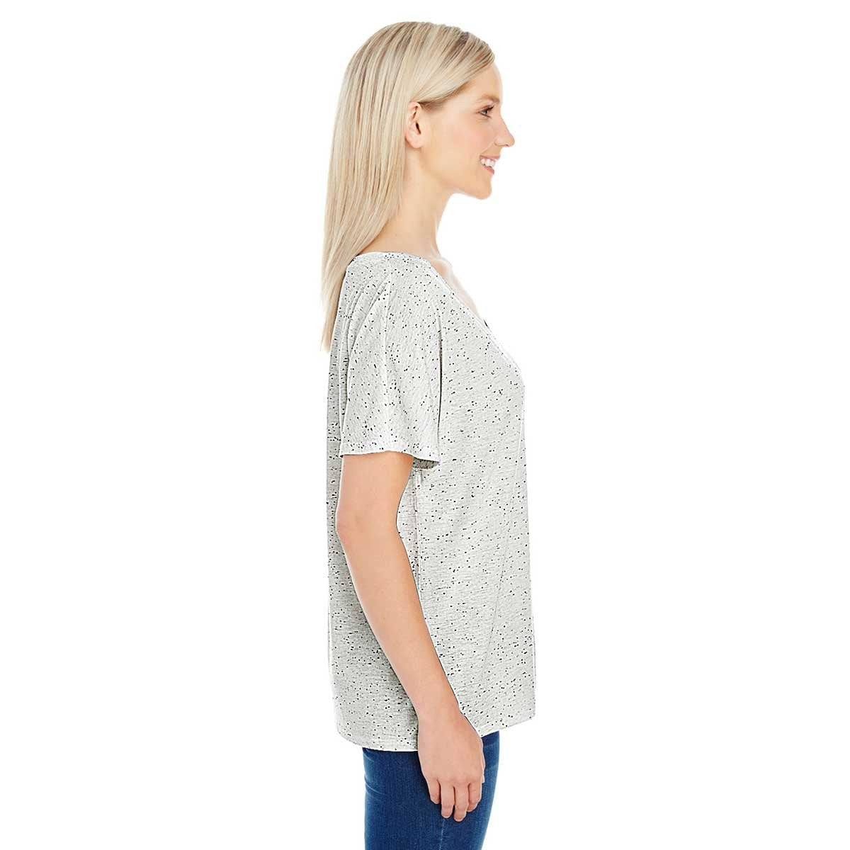 Threadfast Women's Cream Fleck Triblend Short-Sleeve V-Neck T-Shirt: A Stylish Essential