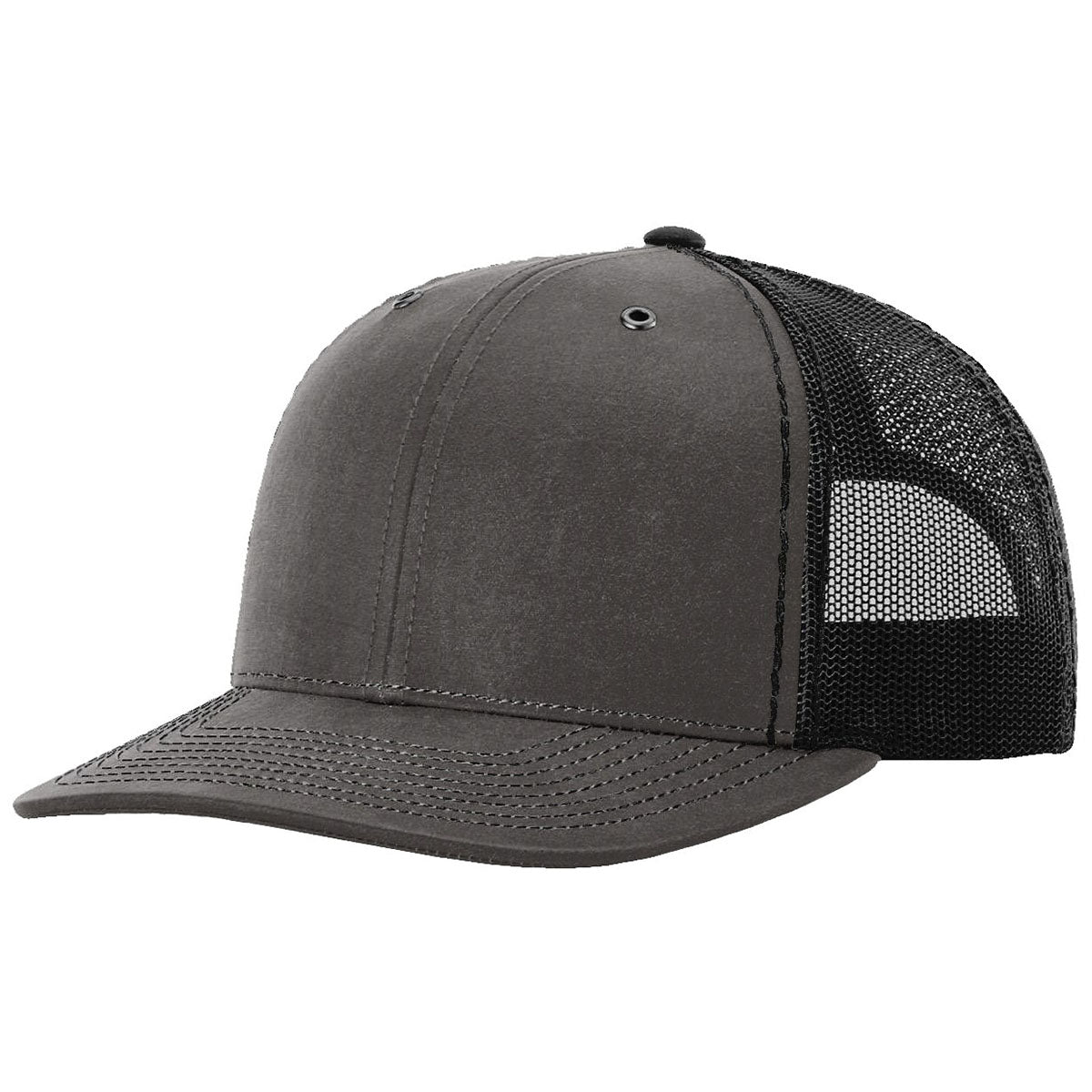 Richardson Charcoal/Black Split Fremont Trucker Hat: Brand-Enhancing Style