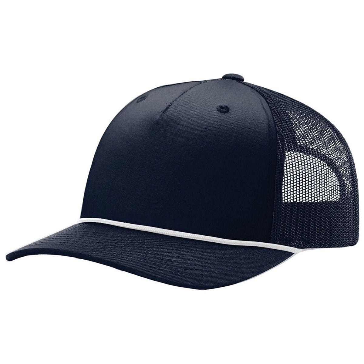 Richardson Navy/White Rope-Trimmed Five Panel Trucker Hat: Wear Your Style Loud!