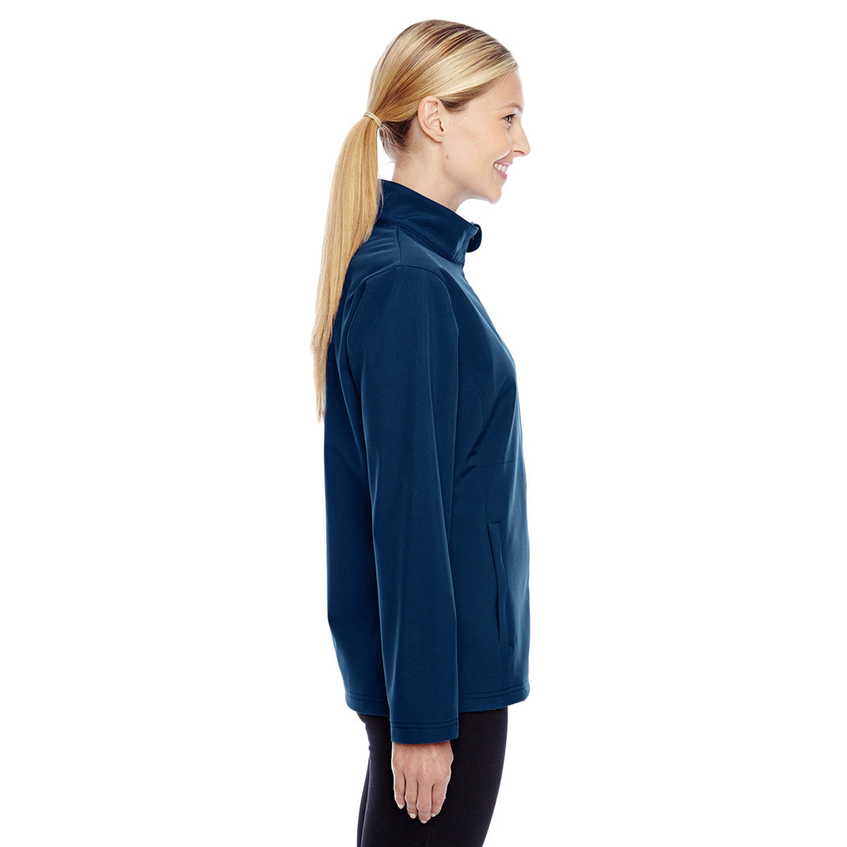 Team 365 Women's Dark Navy Sport Leader Soft Shell Jacket - A Fashionable and Functional Must-Have!