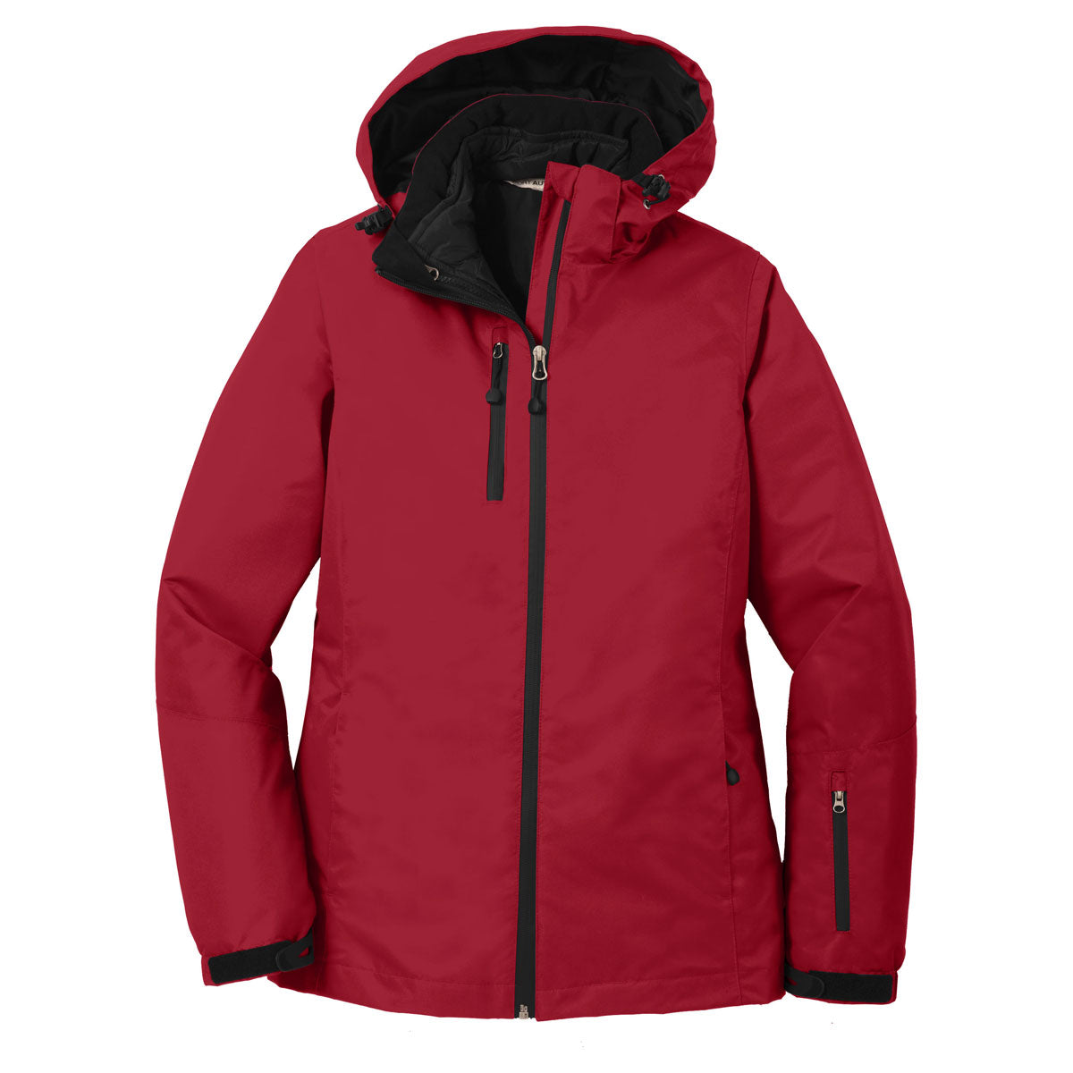Port Authority Women's Stunning Rich Red/Black Vortex Waterproof 3-in-1 Jacket - Your Weather-Defying Essential!
