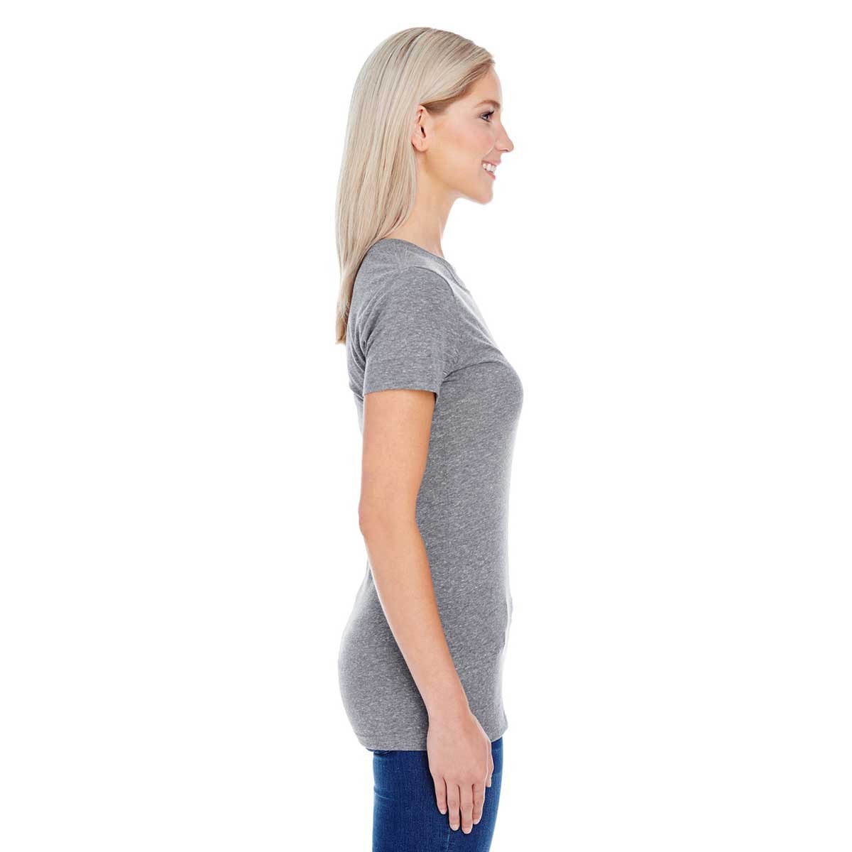 Threadfast Women's Stylish Grey Triblend Short-Sleeve T-Shirt - A Summer Must-Have!