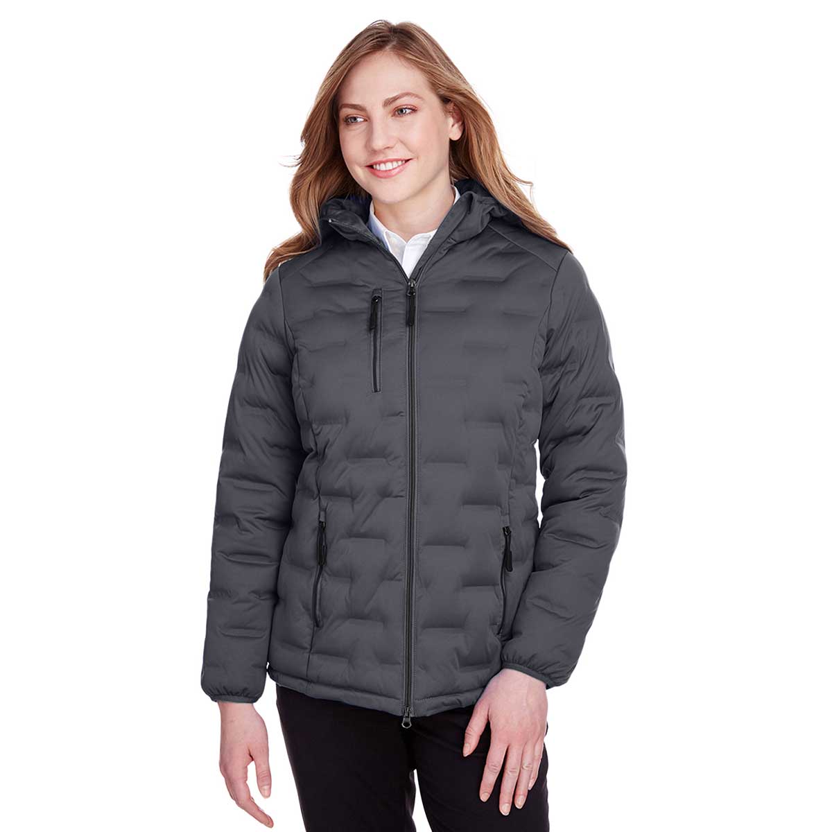 North End Women's Carbon/Black Loft Stylish Puffer Jacket