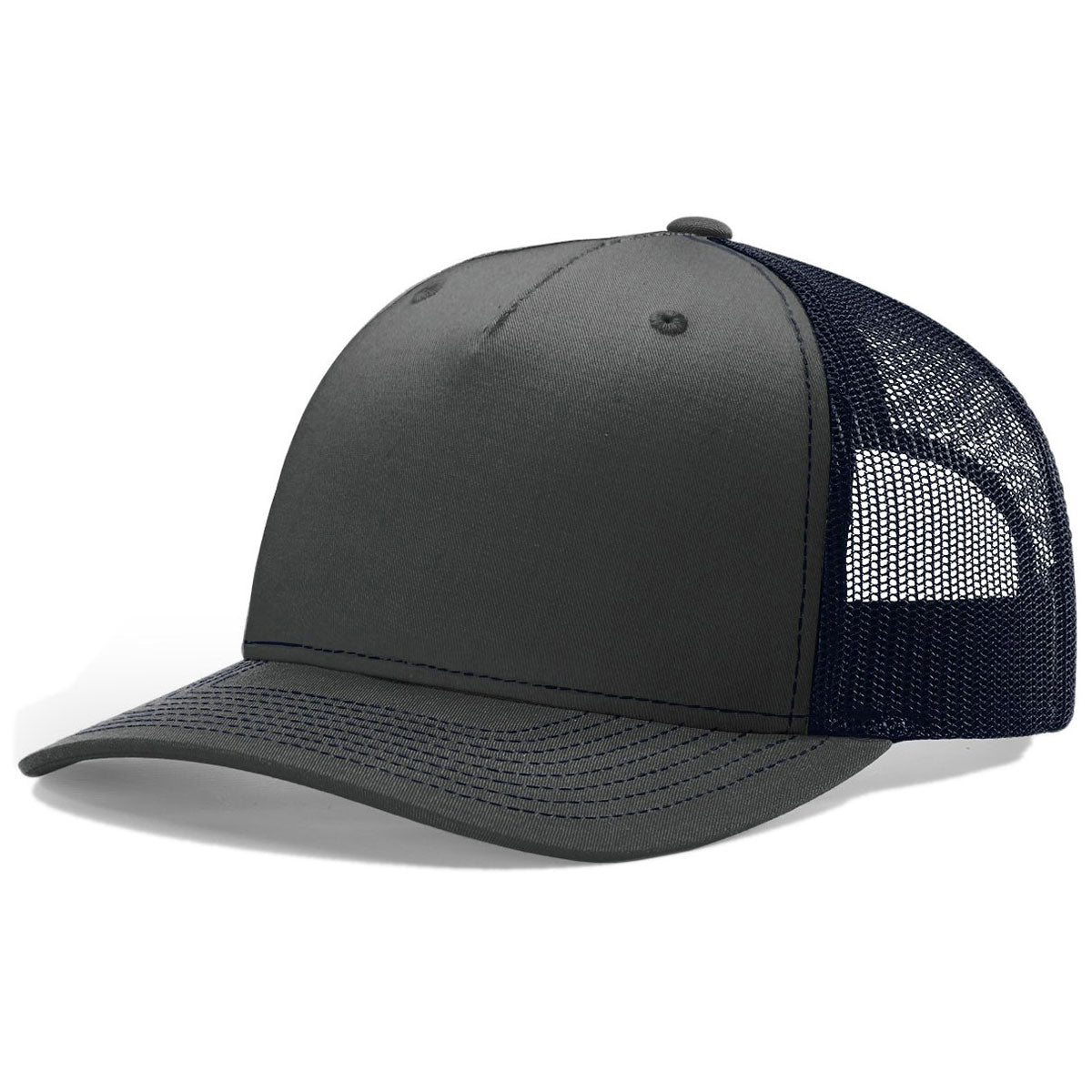 Richardson Ombre Blue/Navy Mesh Back Five Panel Trucker Hat: Customizable Branding Cap