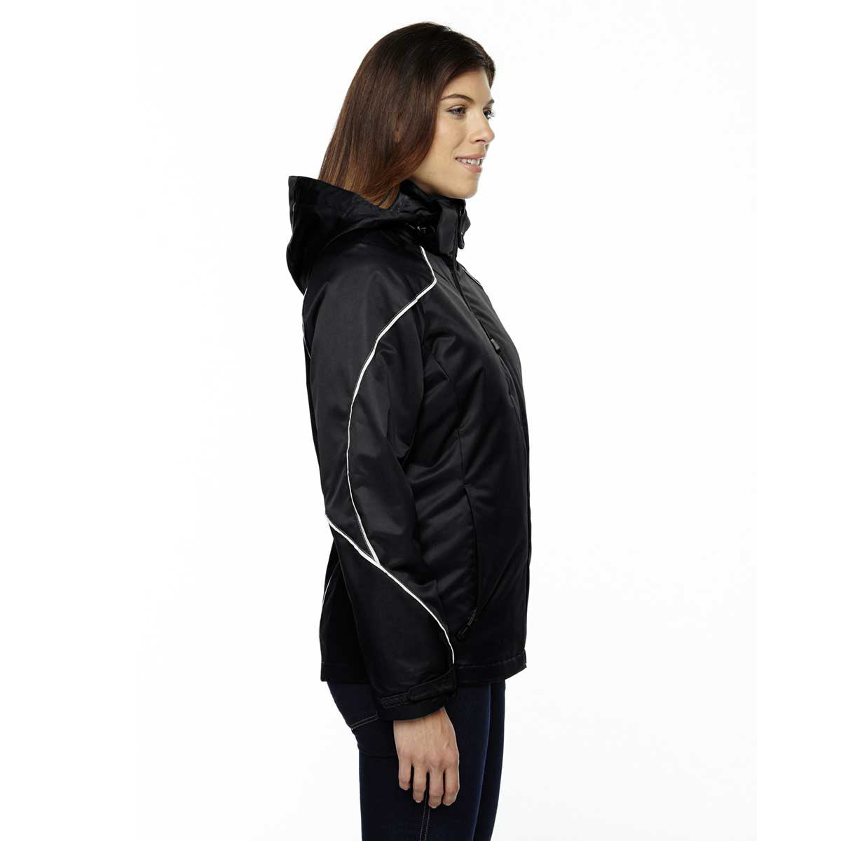 North End Women's Stylish Black Angle 3-In-1 Bonded Fleece Liner Jacket