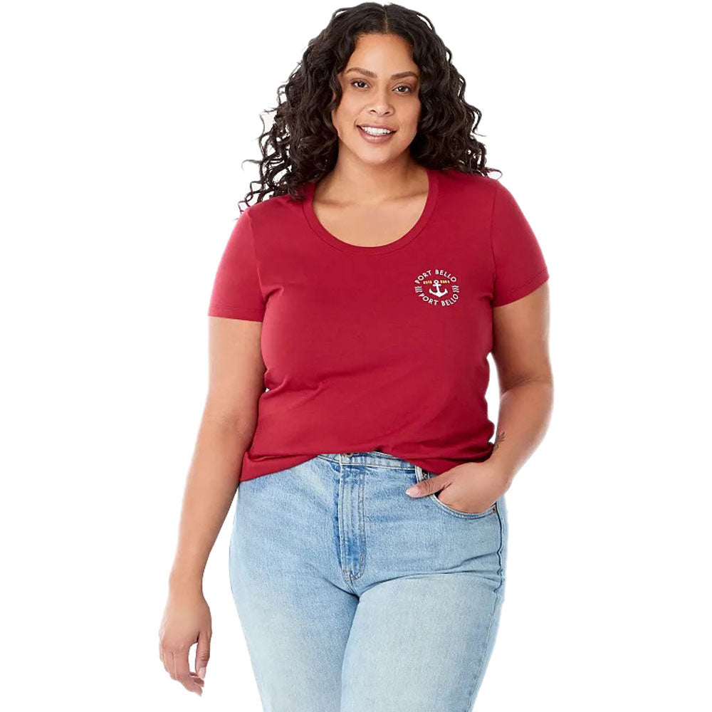 Elevate Women's Stylish Vintage Red Somoto Eco Short Sleeve Tee