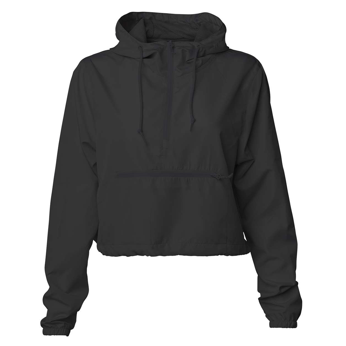 Independent Trading Co. Women's Black Lightweight Crop Windbreaker: A Stylish and Functional Must-Have!