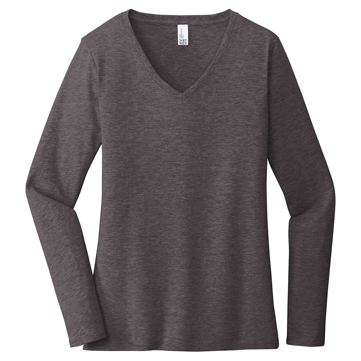 District Women's Charcoal Heathered Long Sleeve V-Neck VIP Tee
