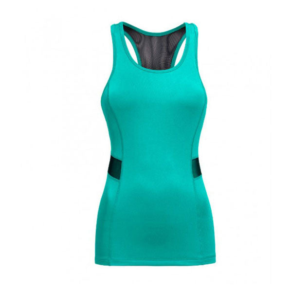 Expert Women's Stunning Bright Teal Mesh Panel Racerback - Elevate Your Workout!