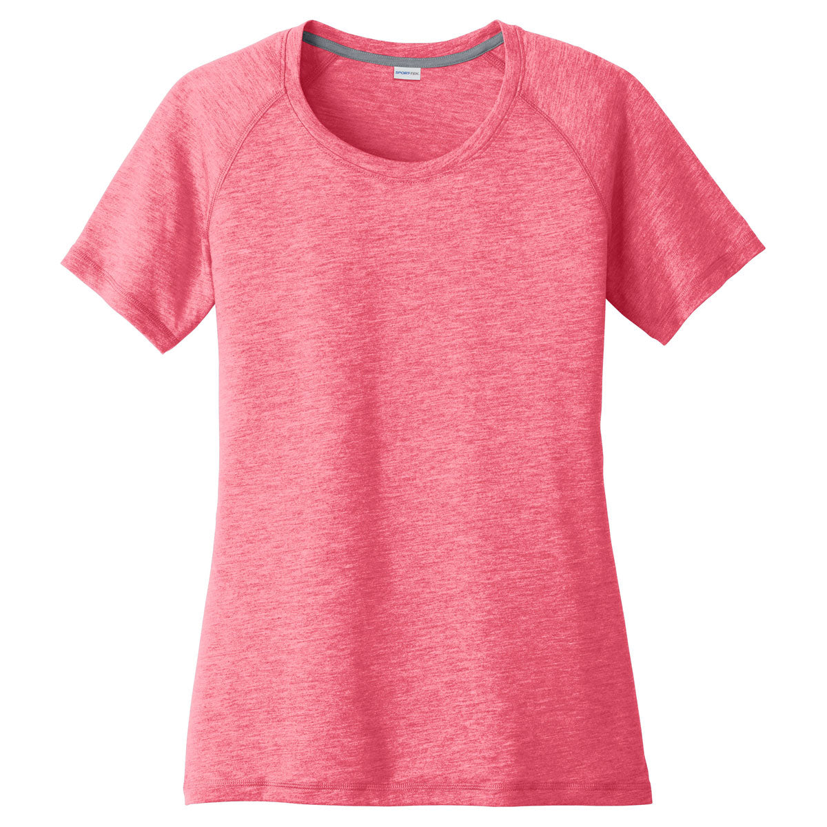 Sport-Tek Women's Stunning Pink Raspberry Heather PosiCharge Tri-Blend Scoop Neck Tee - A Must-Have!