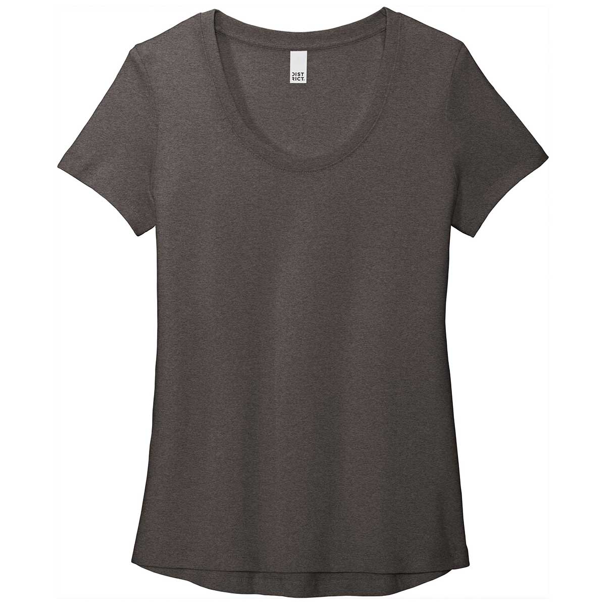 District Women's All-Day Comfort Heathered Charcoal Flex Scoop Neck Tee