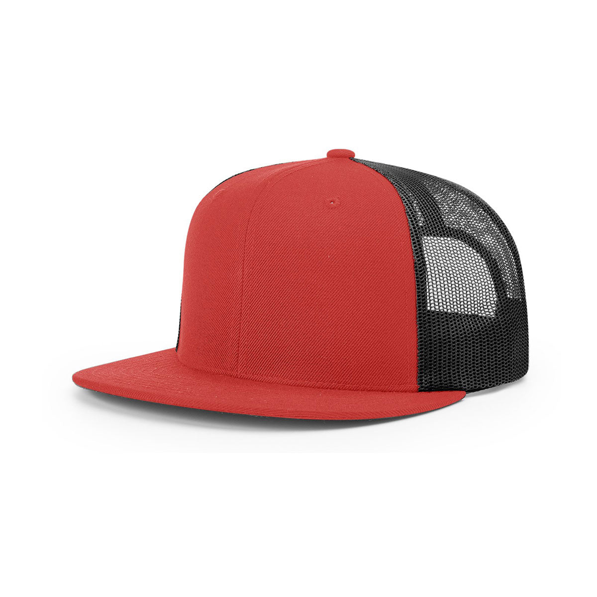 Richardson Red/Black Mesh Back Wool Blend Flatbill Trucker Hat: A Stylish Branding Essential