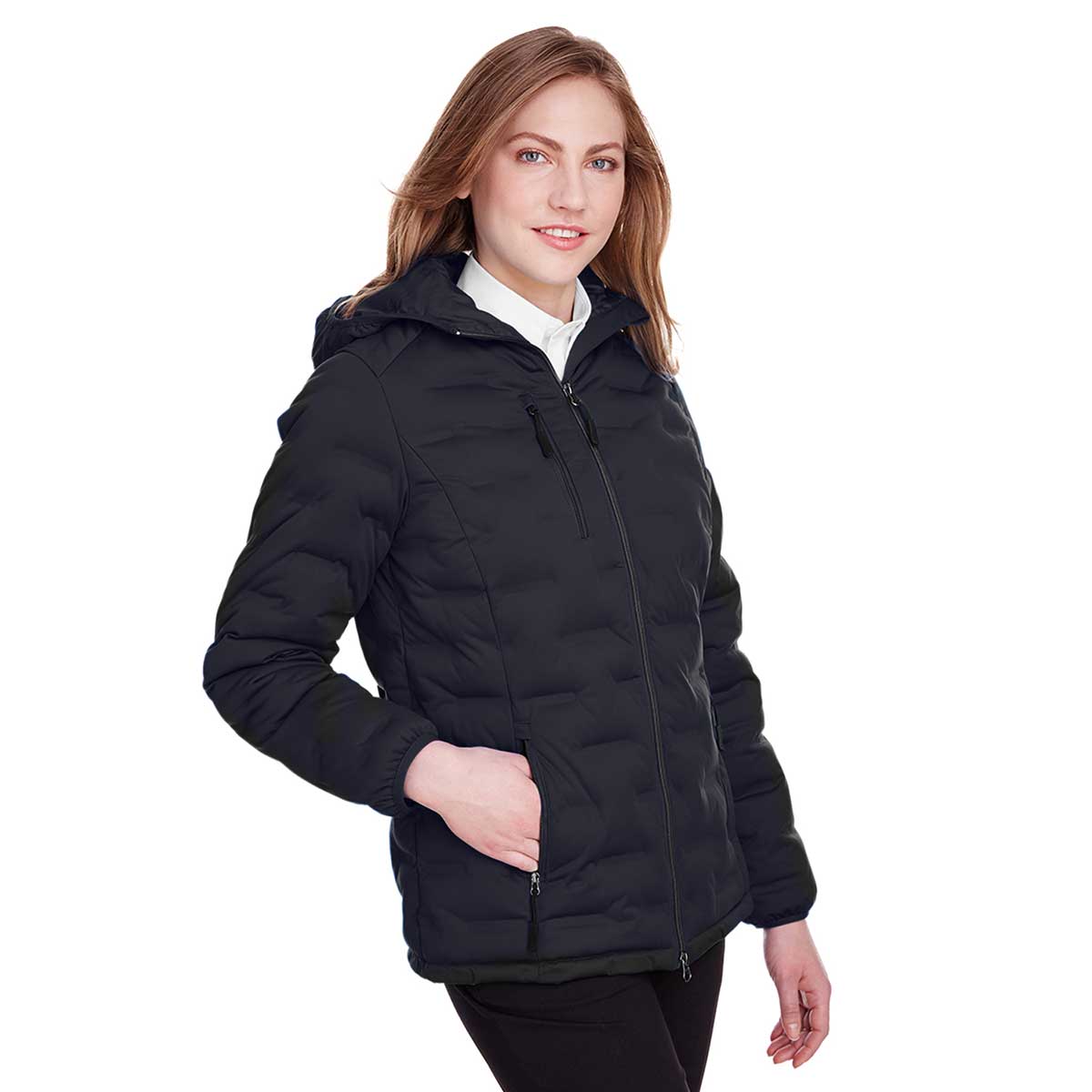 North End Women's Stylish Black/Carbon Loft Puffer Jacket