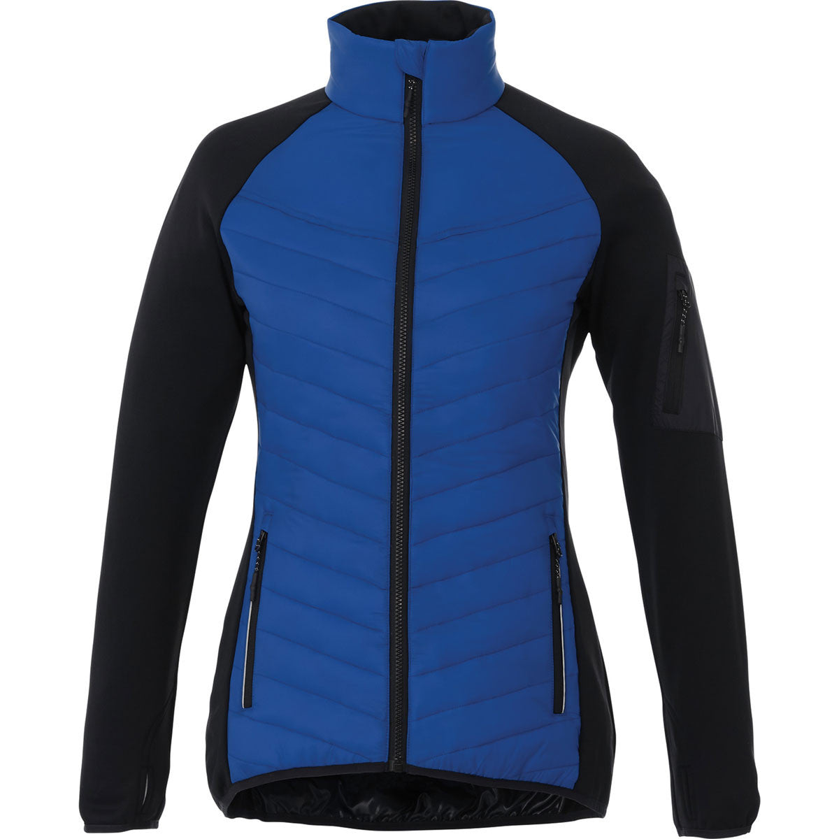 Elevate Women's Royal/Black Banff Hybrid Insulated Jacket: A Stylish Cold-Weather Essential