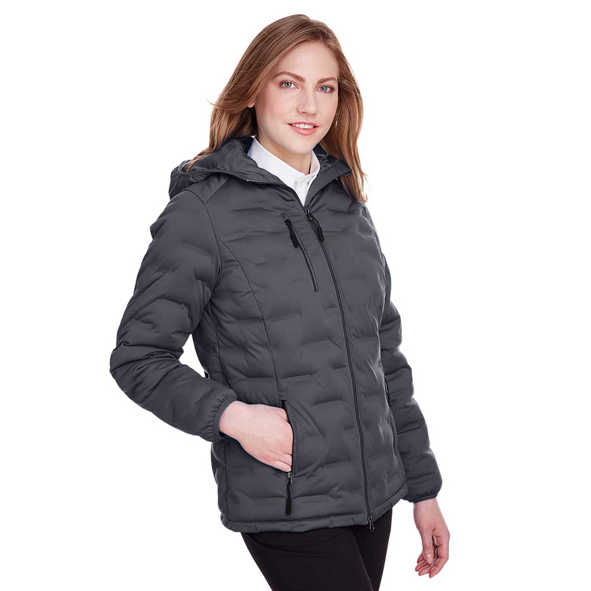 North End Women's Carbon/Black Loft Stylish Puffer Jacket