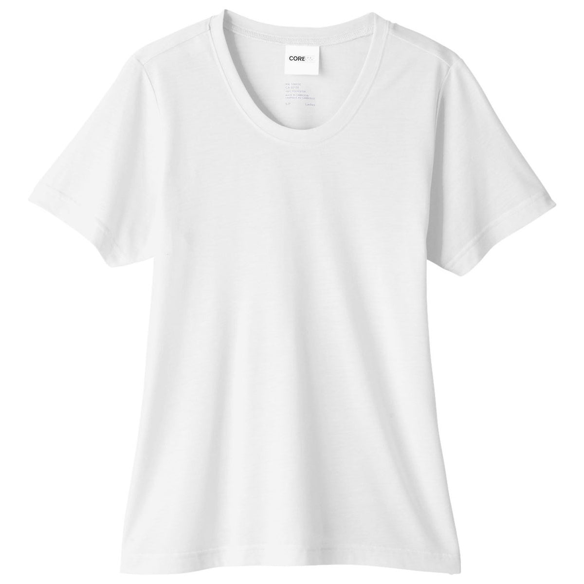 Core 365 Women's White Fusion ChromaSoft Performance T-Shirt: Stylish and Functional