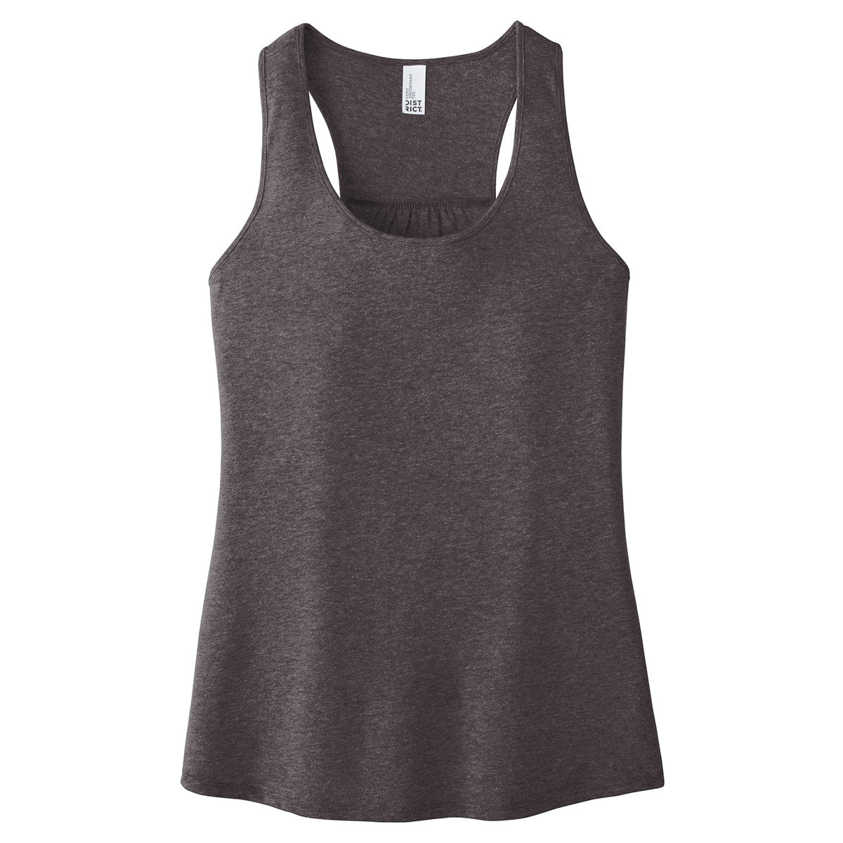District Women's Charcoal Heathered V.I.T. Gathered Back Tank - A Chic Corporate Essential