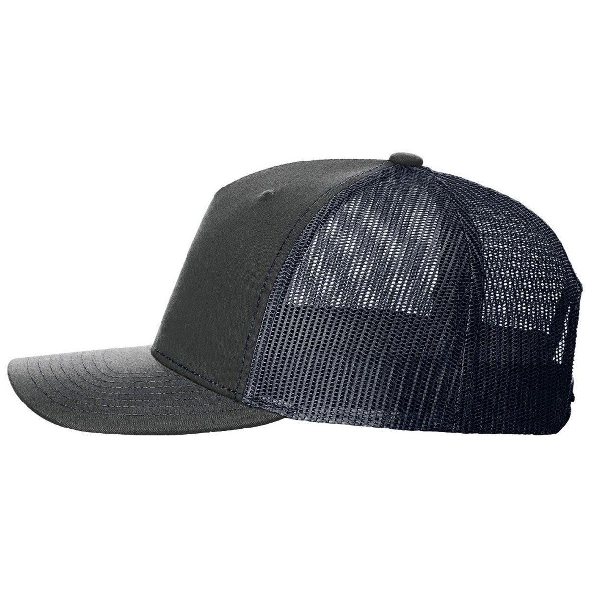 Richardson Ombre Blue/Navy Mesh Back Five Panel Trucker Hat: Customizable Branding Cap