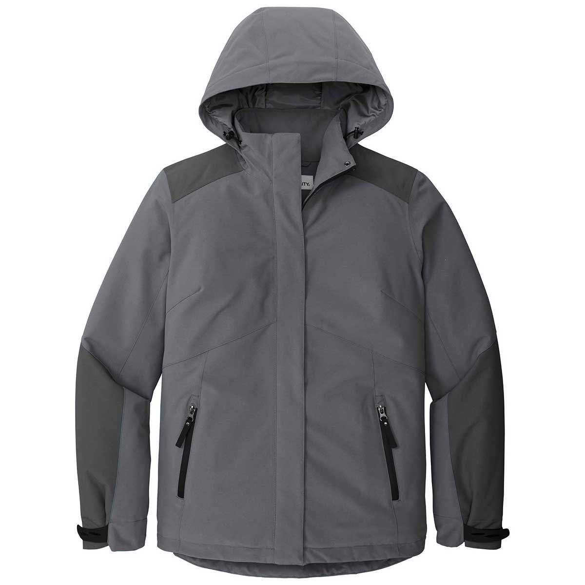 Port Authority Women's Shadow Grey/Storm Grey Insulated Waterproof Tech Jacket - Ideal for Outdoor Work