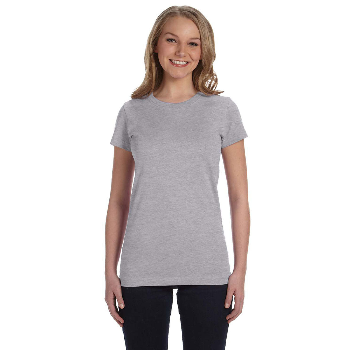 LAT Women's Junior Fit Heather Fine Jersey T-Shirt: Ideal for Branding