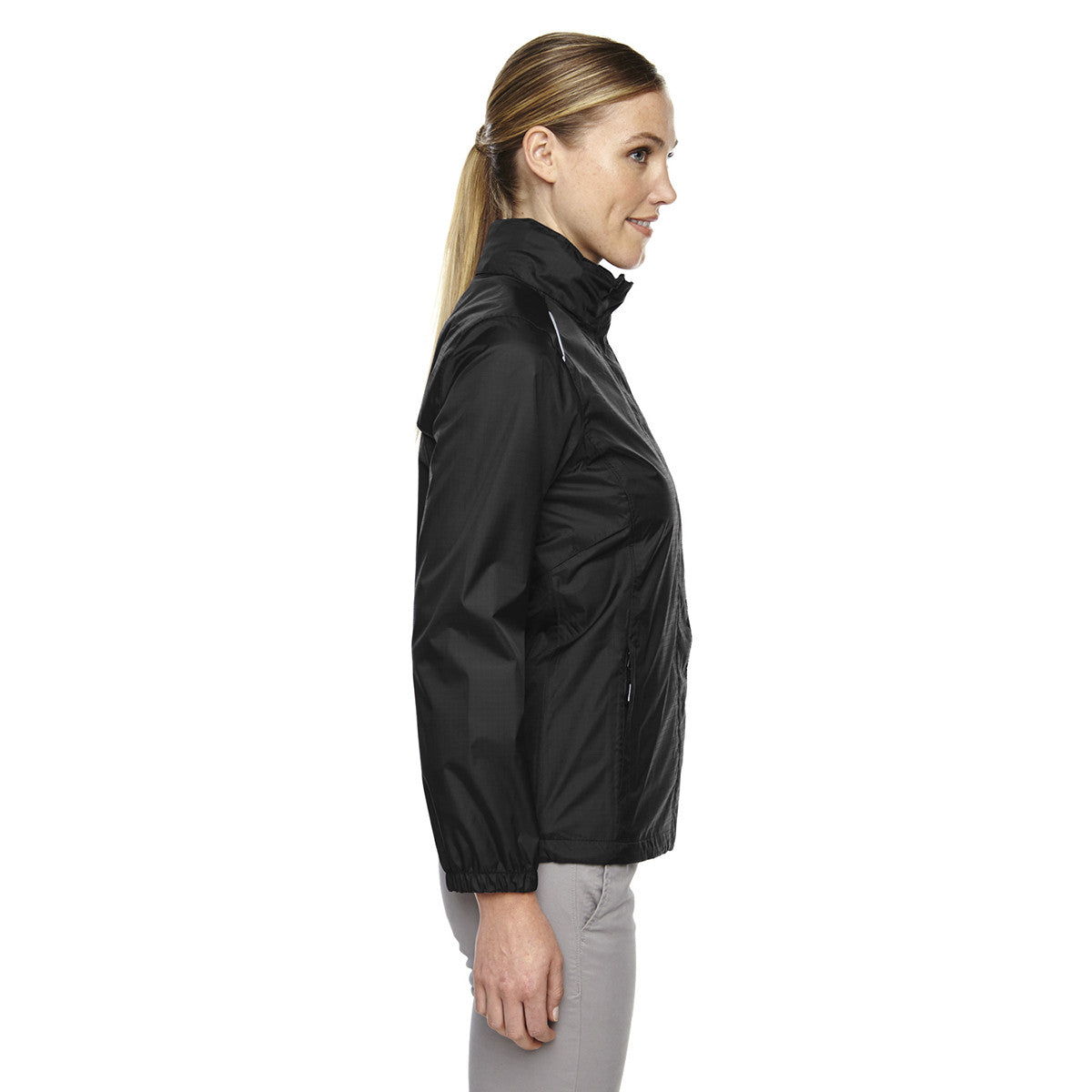 Core 365 Women's Black Climate-Ready Sealed Lightweight Ripstop Jacket: Stand Out Everywhere!