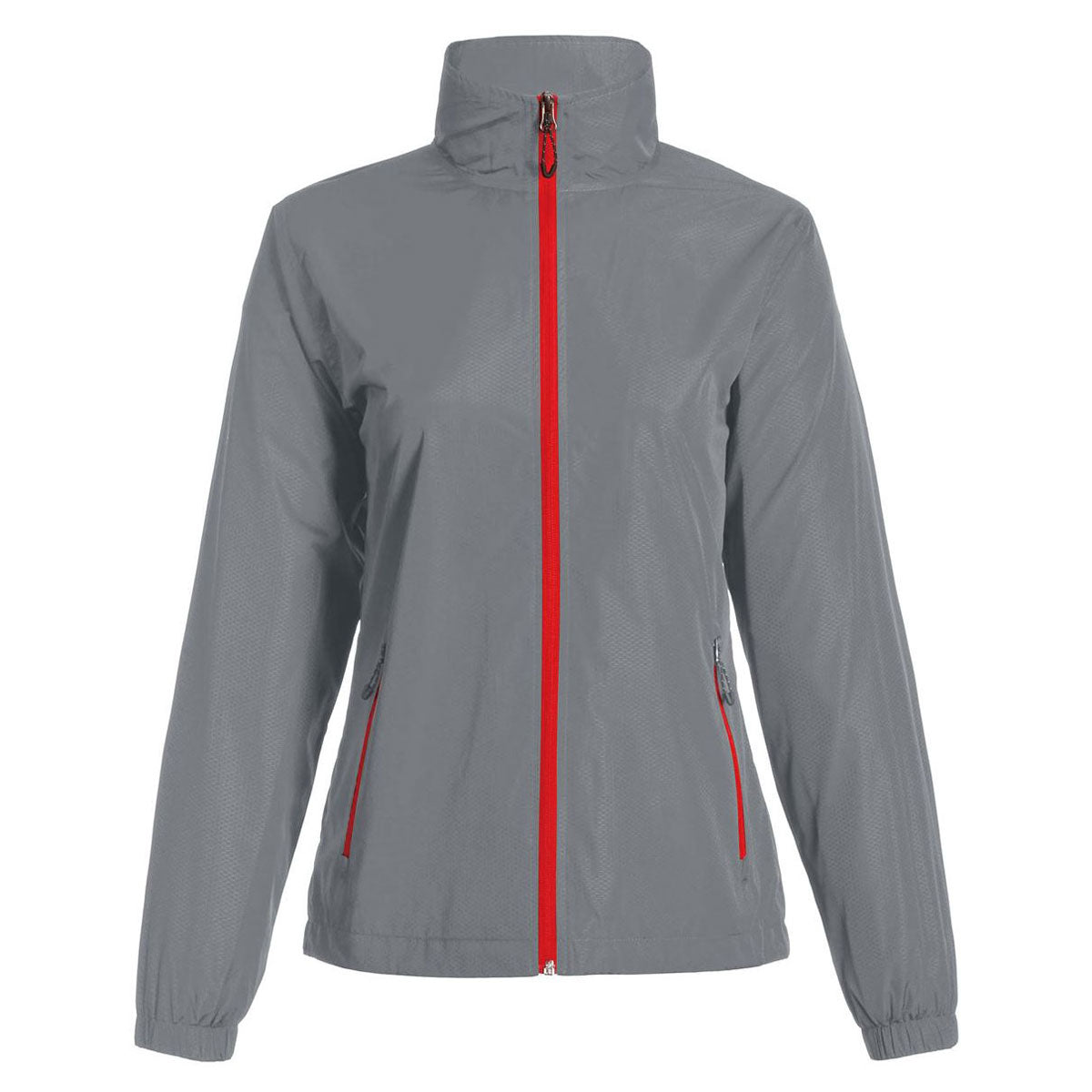 Landway Women's Charcoal/Red Aerolite Mesh Lined Windbreaker - A Stylish and Practical Corporate Choice