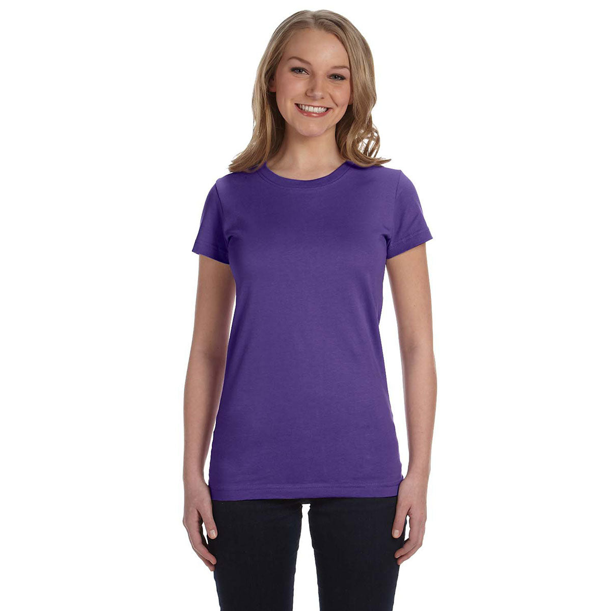 LAT Women's Purple Junior Fit Premium Jersey T-Shirt - A Must-Have for Your Brand!