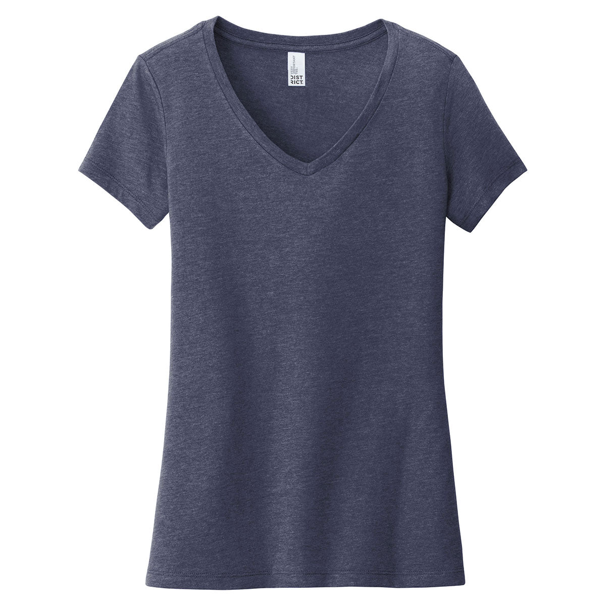 District Women's Navy Heathered V-Neck 'Very Important' Tee