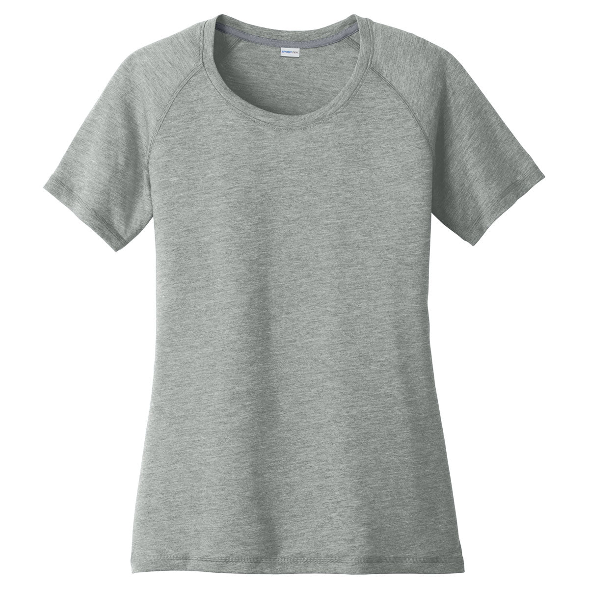 Sport-Tek Women's Dark Grey Heather PosiCharge Tri-Blend Scoop Neck Tee: Elevate Your Team's Look!