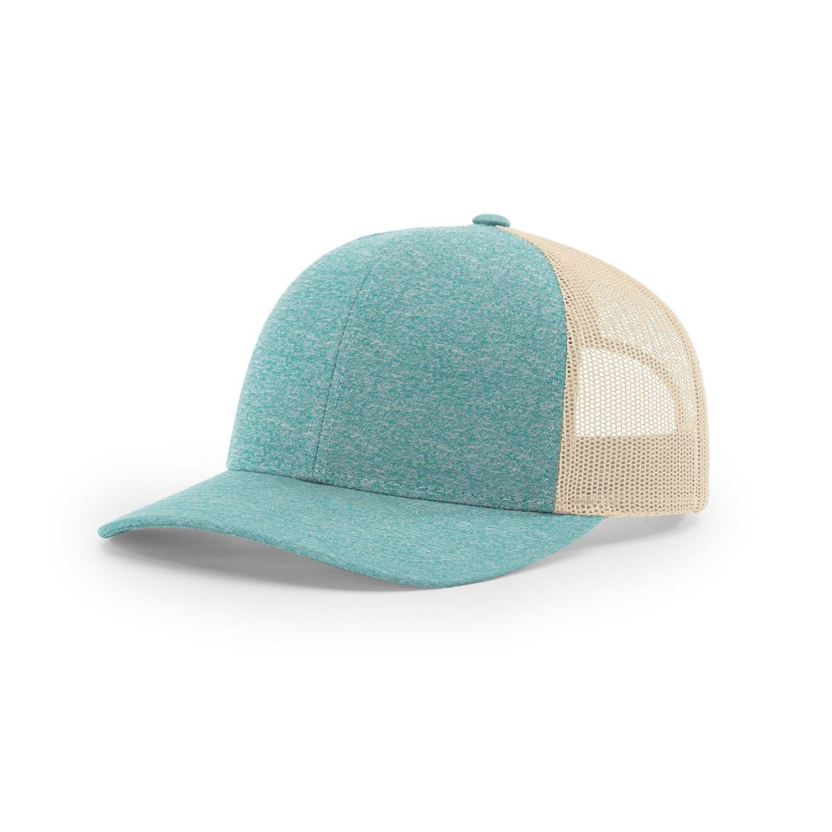 Richardson Women's Stylish Green Teal Heather/Birch Low Heather Trucker Hat