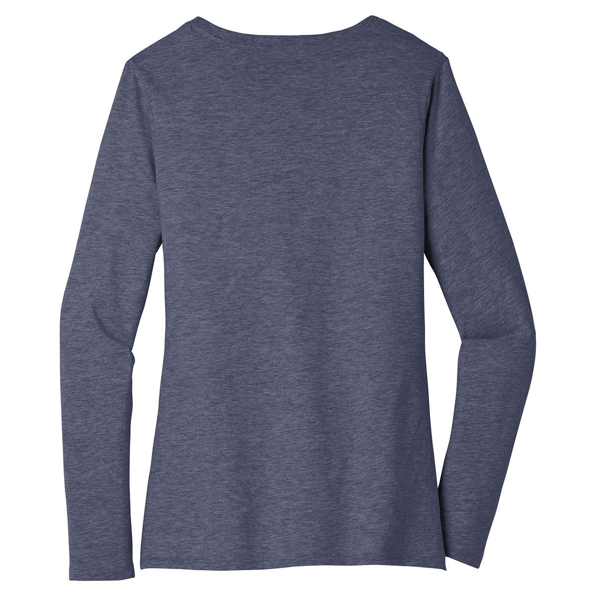 District Women's Navy Heathered Long Sleeve V-Neck Very Important Tee