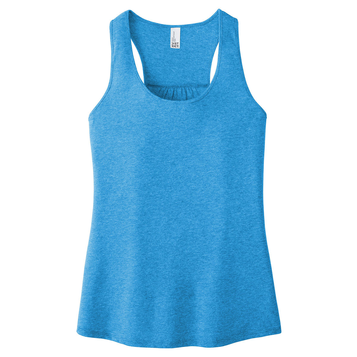 District Women's Stunning Heathered Bright Turquoise V.I.T. Gathered Back Tank