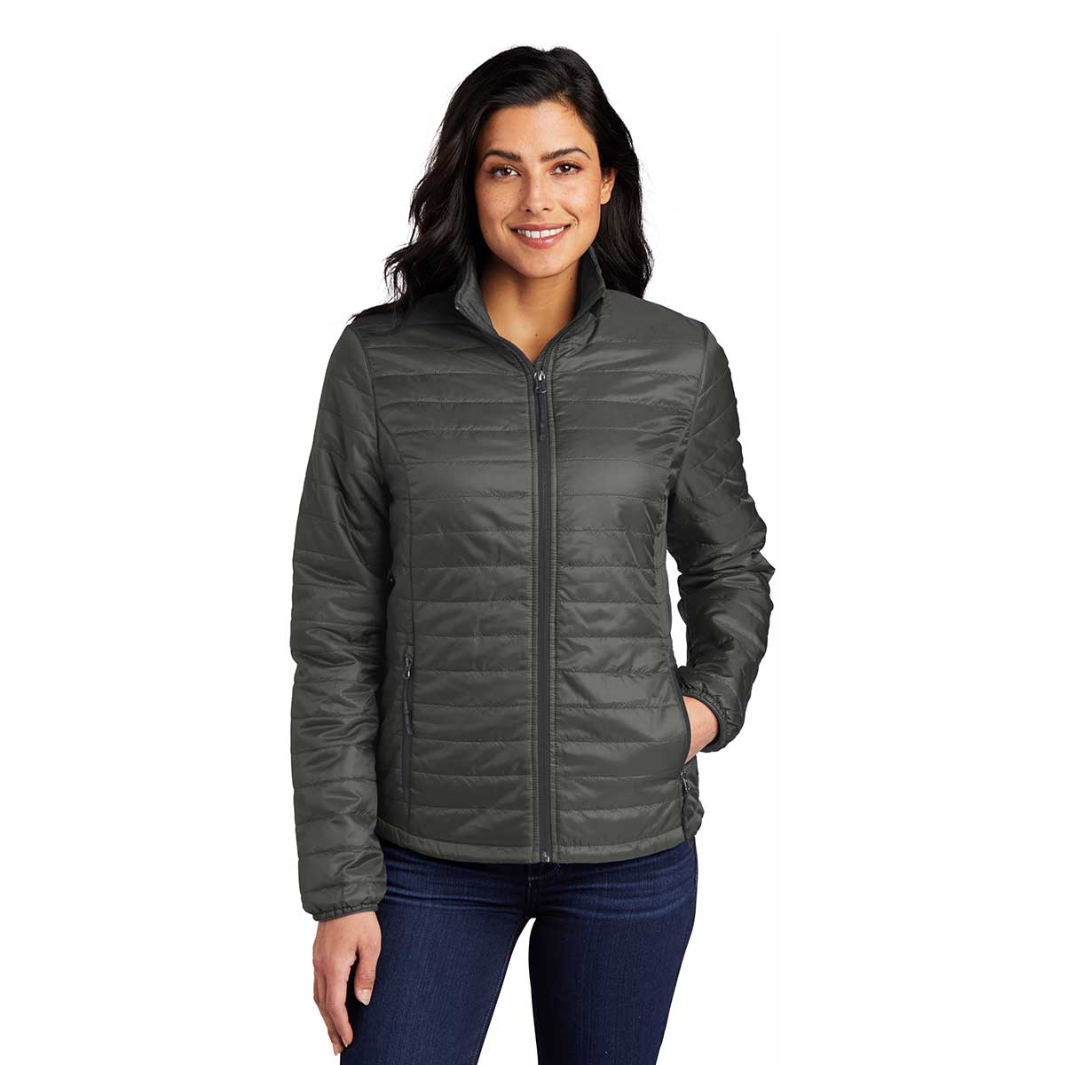 Port Authority Women's Stylish Sterling Grey/Graphite Packable Puffy Jacket