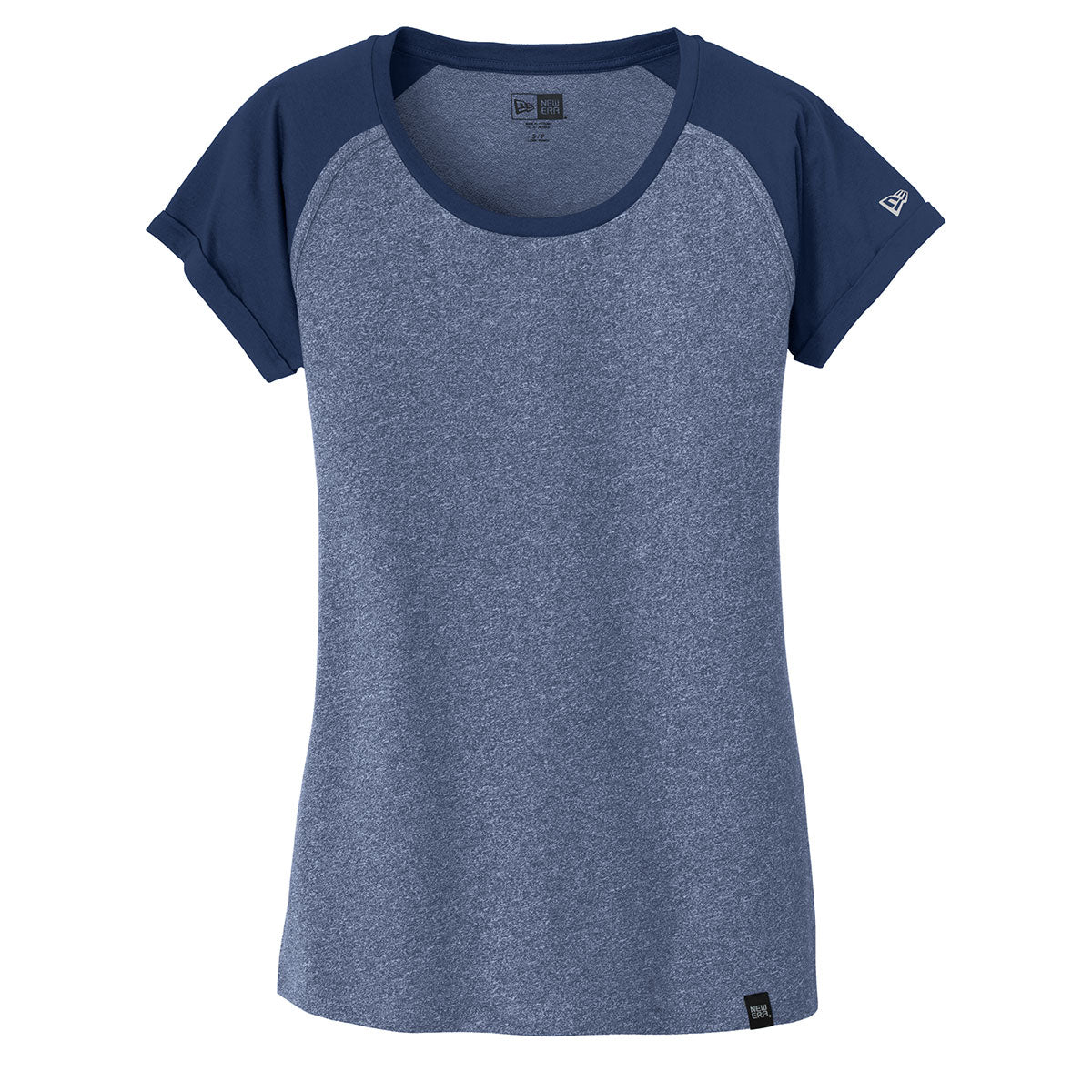 New Era Women's Dark Royal Twist Heritage Blend Varsity Tee - Stunning Style for Busy Days