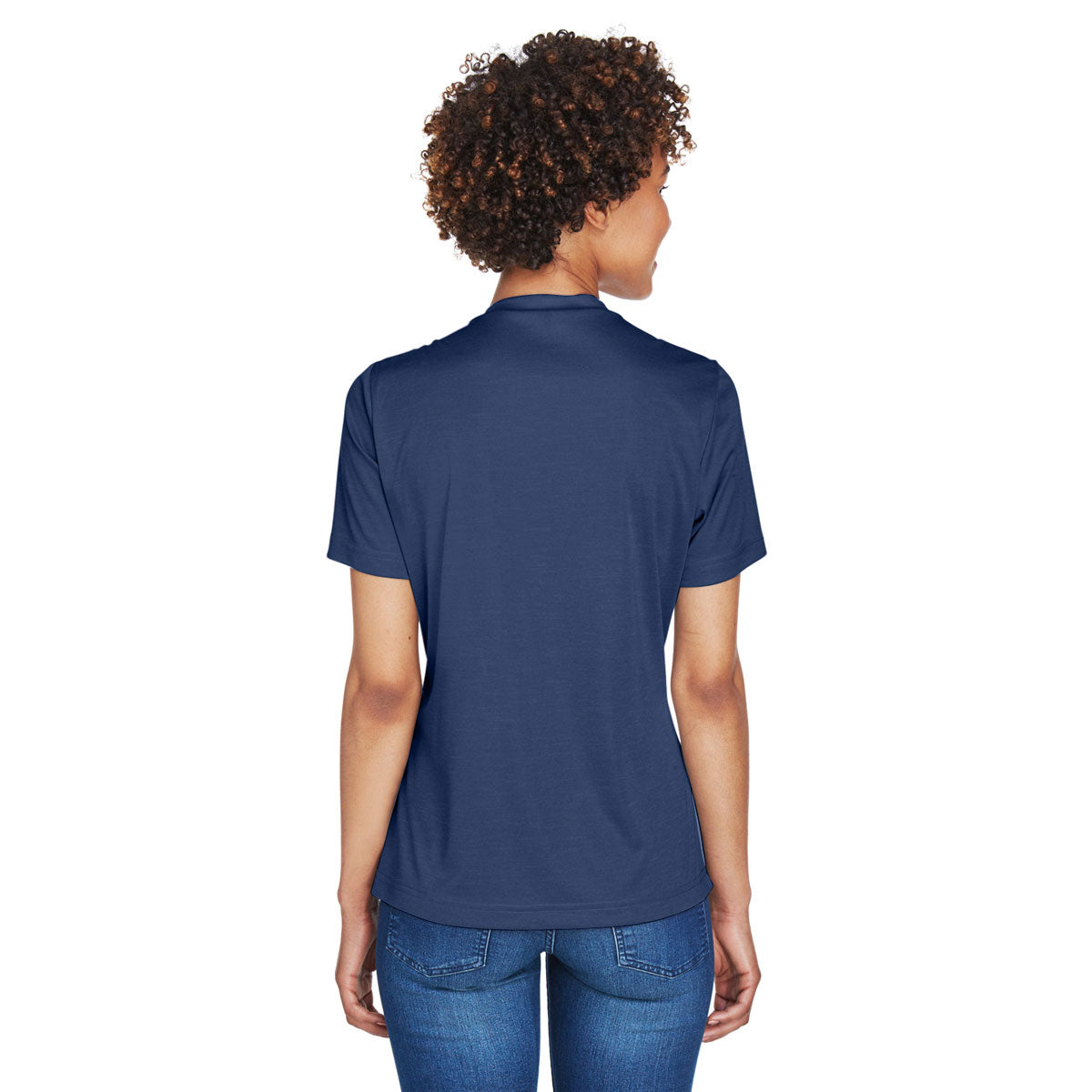 Team 365 Women's Performance T-Shirt in Dark Navy Heather Zone Sonic Heather