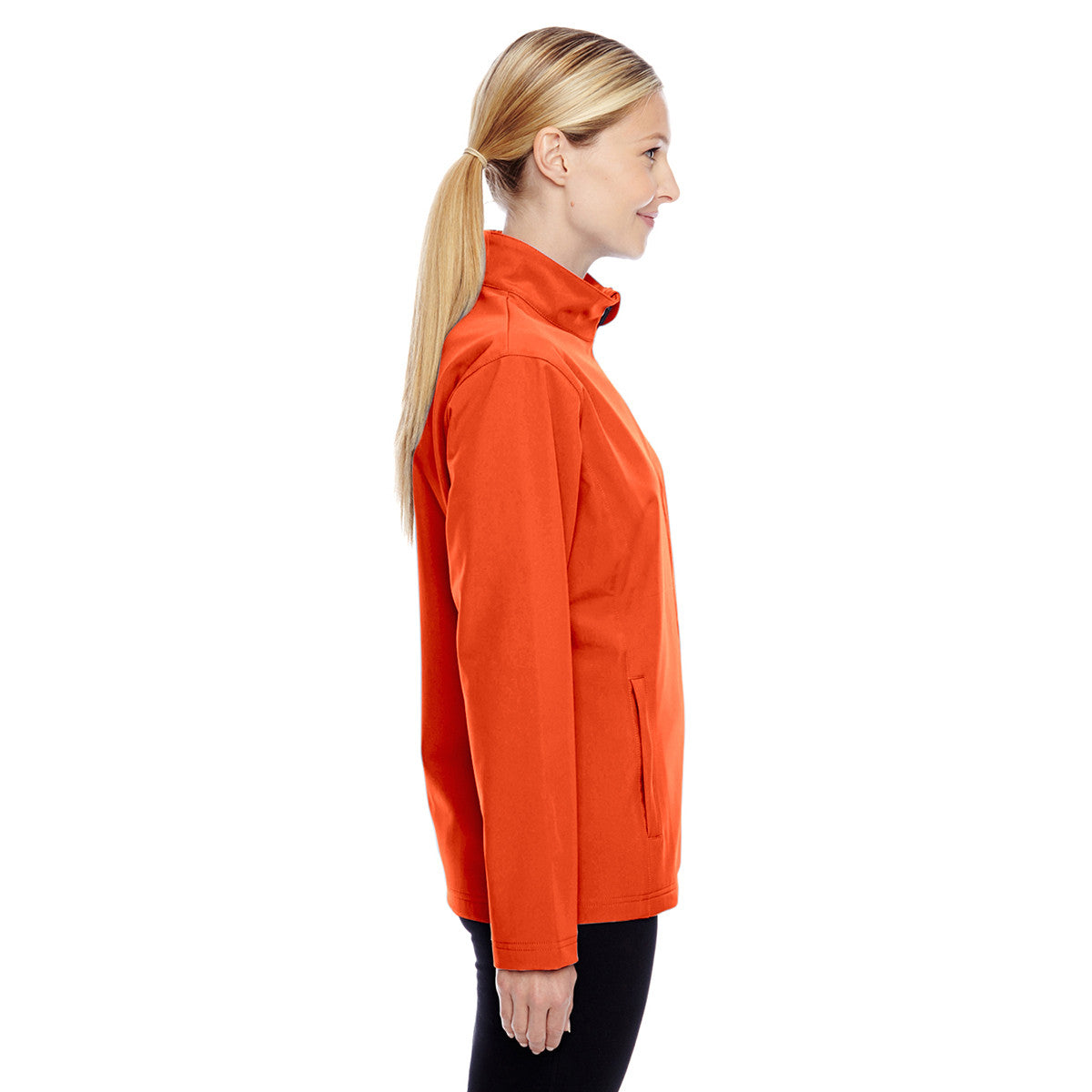 Team 365 Women's Orange Sport Leader Soft Shell Jacket - A Fashionable Must-Have!