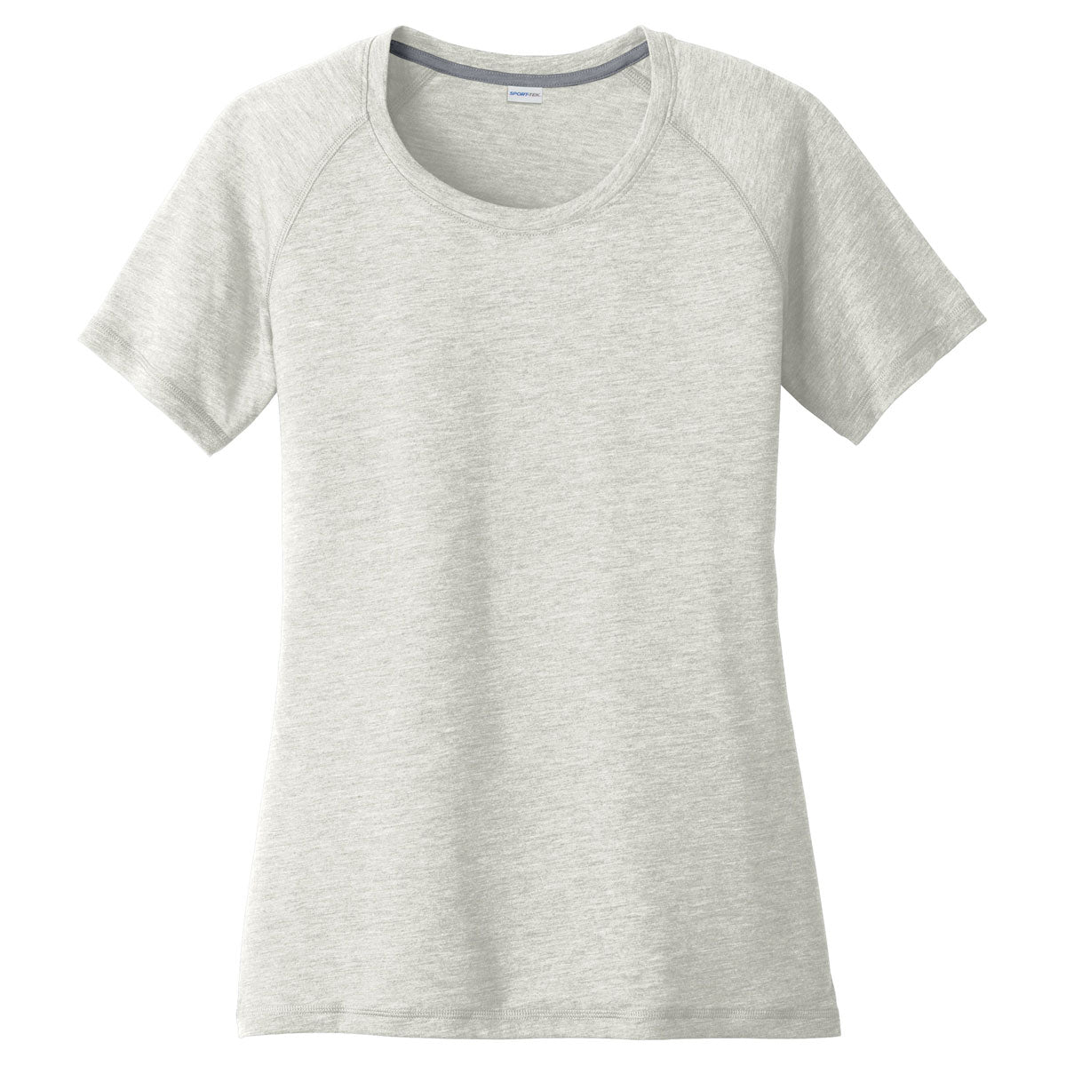 Sport-Tek Women's Light Grey Heather PosiCharge Tri-Blend Scoop Neck Tee: A Must-Have for Your Team!