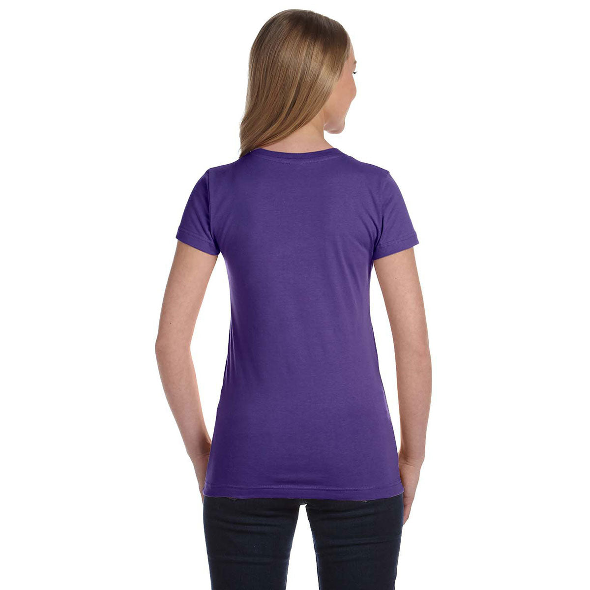 LAT Women's Purple Junior Fit Premium Jersey T-Shirt - A Must-Have for Your Brand!