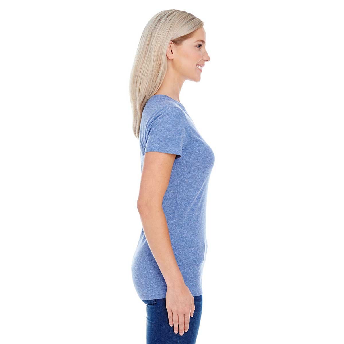 Threadfast Women's Navy Triblend Summer Must-Have Short-Sleeve T-Shirt