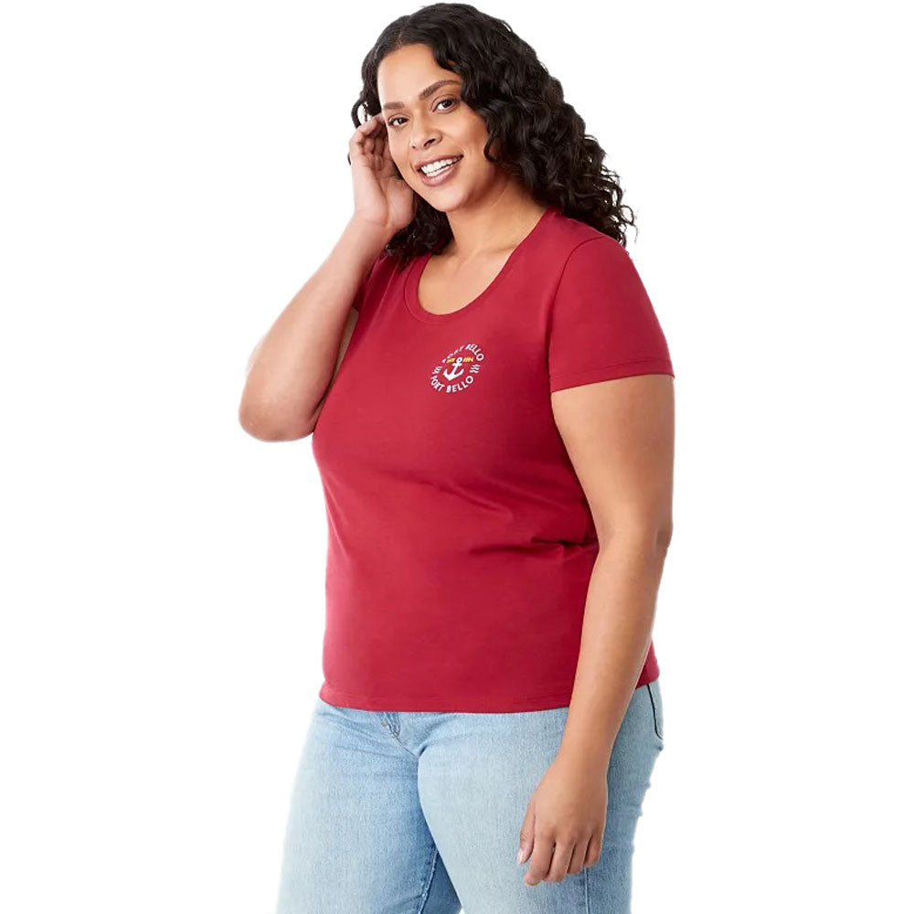 Elevate Women's Stylish Vintage Red Somoto Eco Short Sleeve Tee