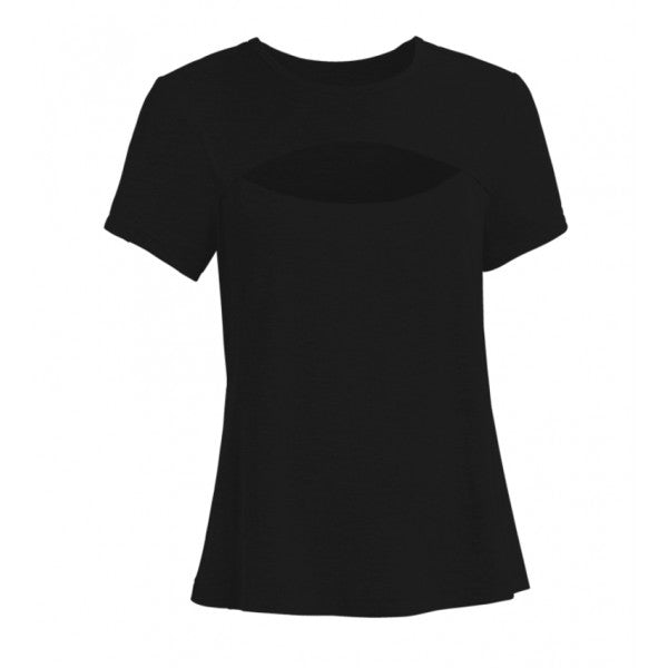 Stylish Expert Women's Black Half Moon Logo Tee