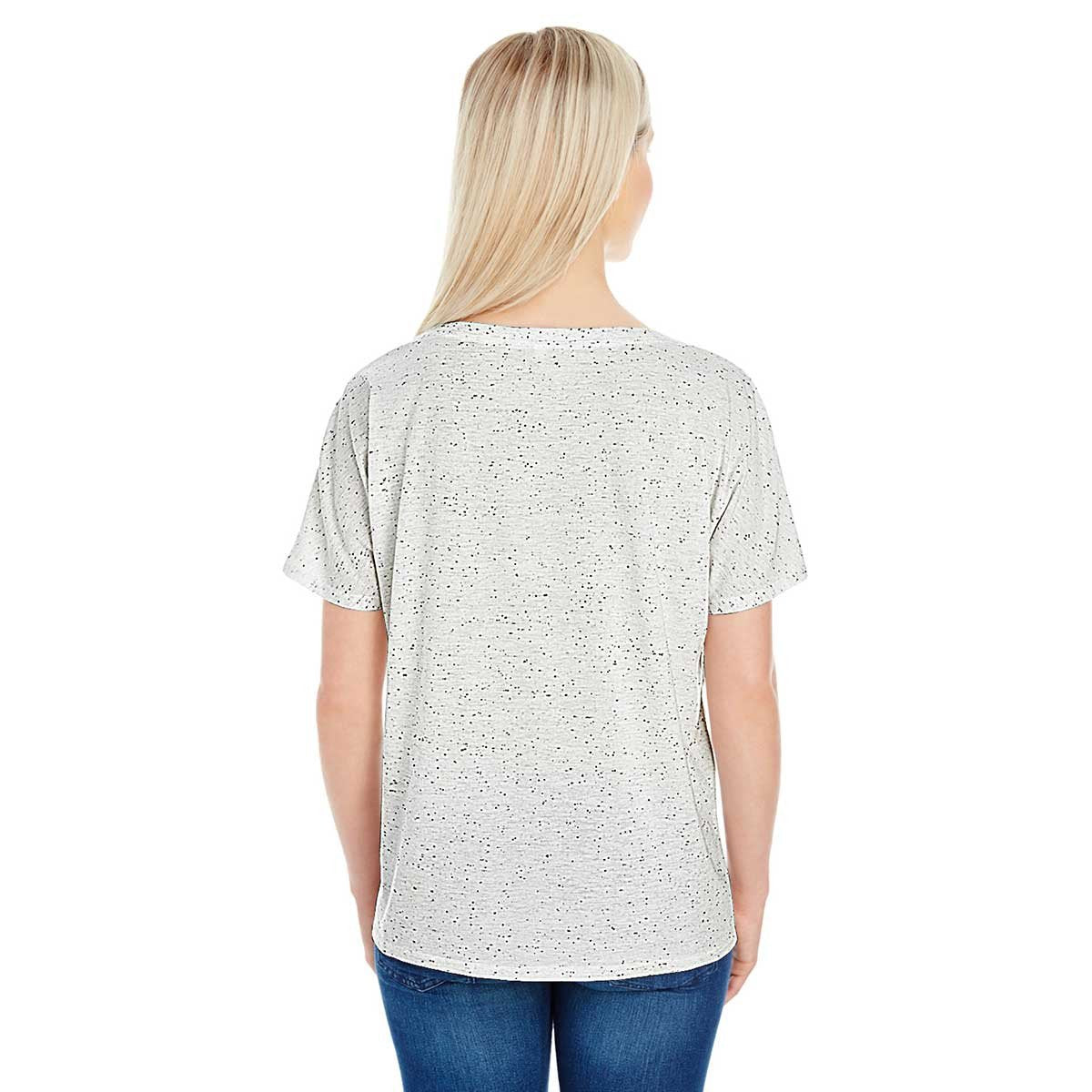 Threadfast Women's Cream Fleck Triblend Short-Sleeve V-Neck T-Shirt: A Stylish Essential