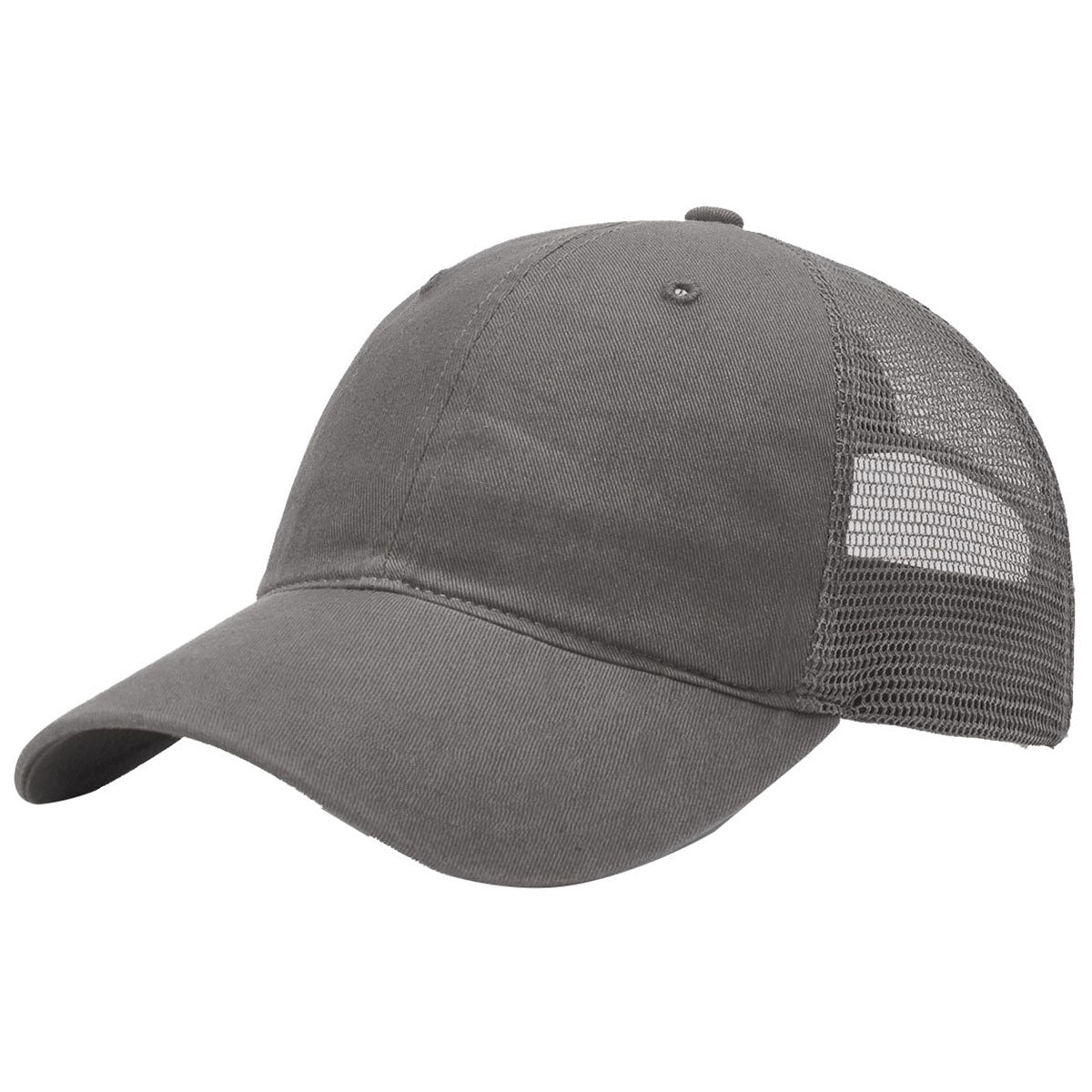 Richardson Charcoal Split Mesh Back Trucker Hat: Garment - Washed Style