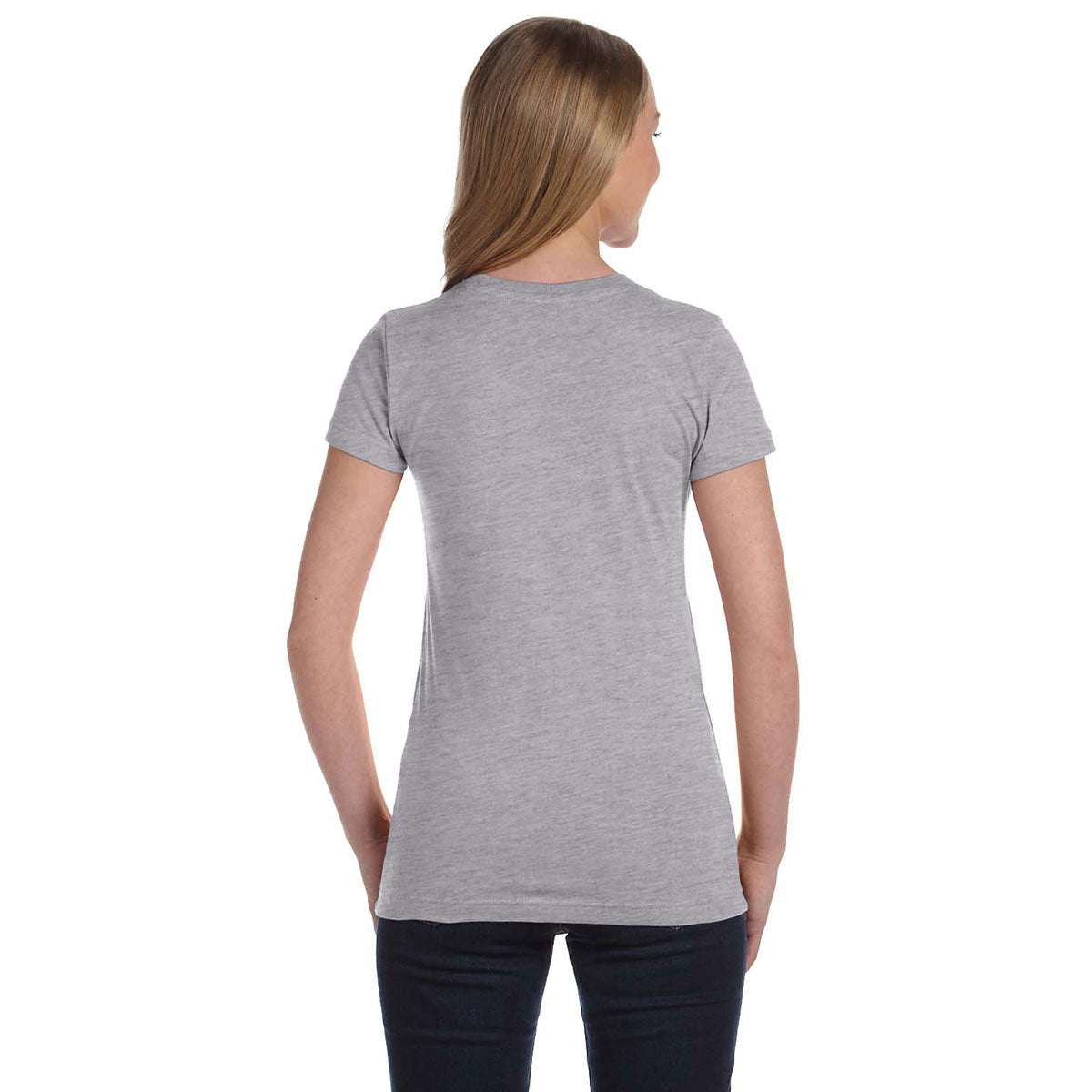 LAT Women's Junior Fit Heather Fine Jersey T-Shirt: Ideal for Branding